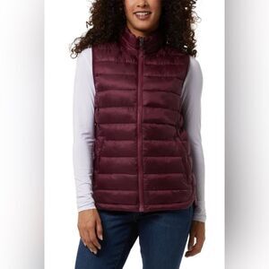 32 Degrees Women's Burgundy Puffer Vest
